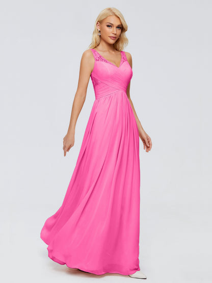 Kayla Straps Lace Chiffon Bridesmaid Dresses