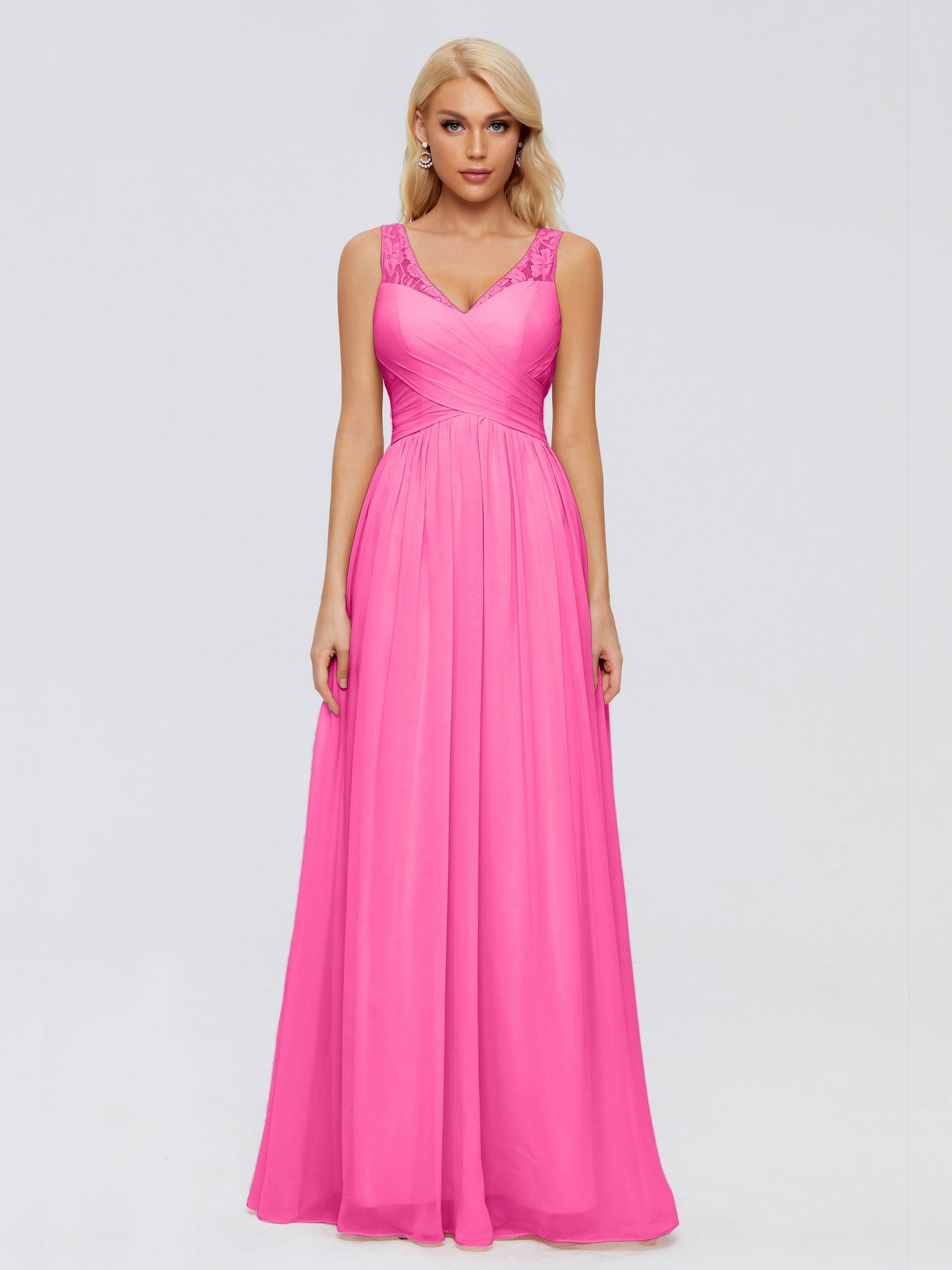 Kayla Straps Lace Chiffon Bridesmaid Dresses