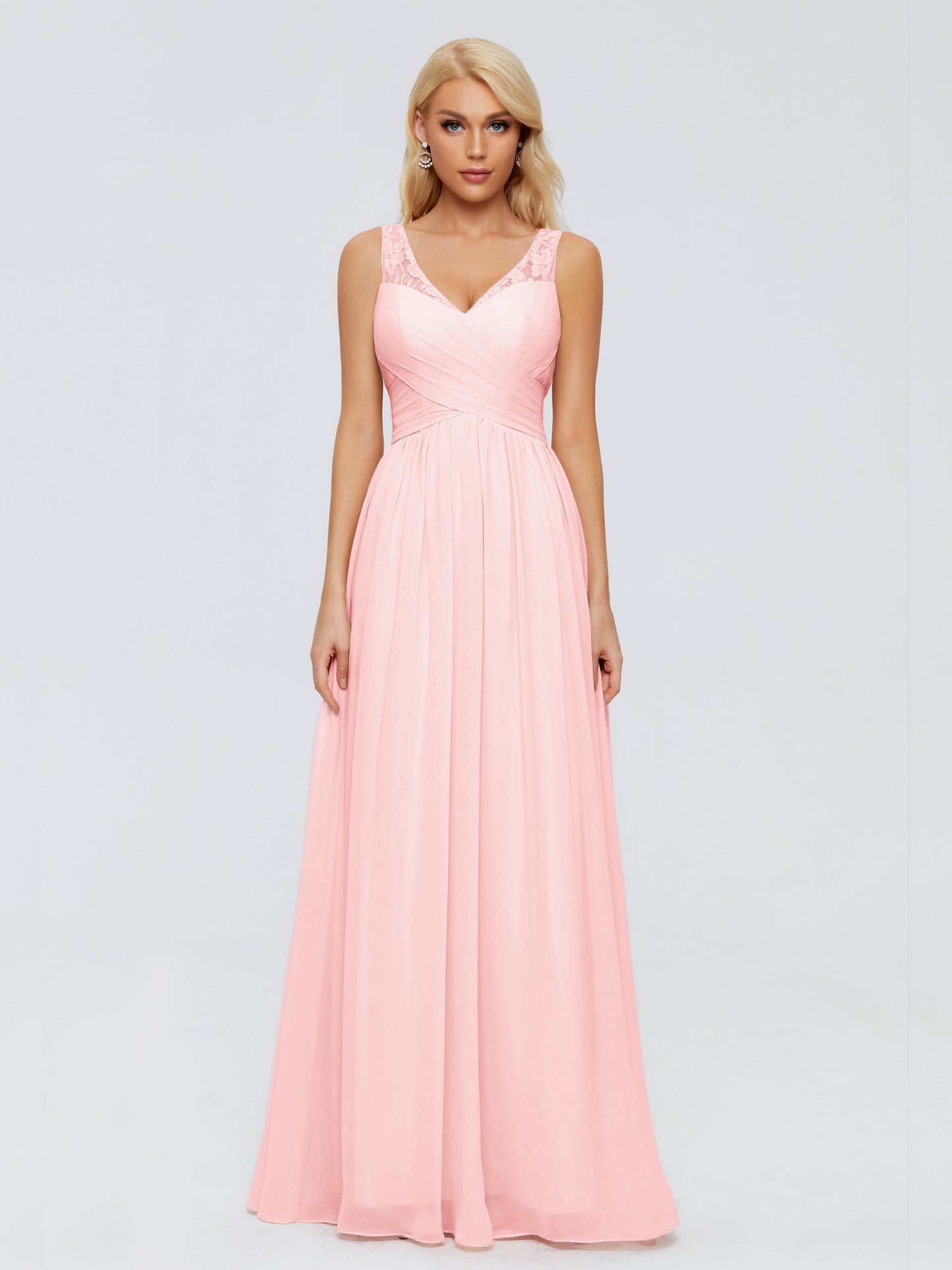 Kayla Straps Lace Chiffon Bridesmaid Dresses