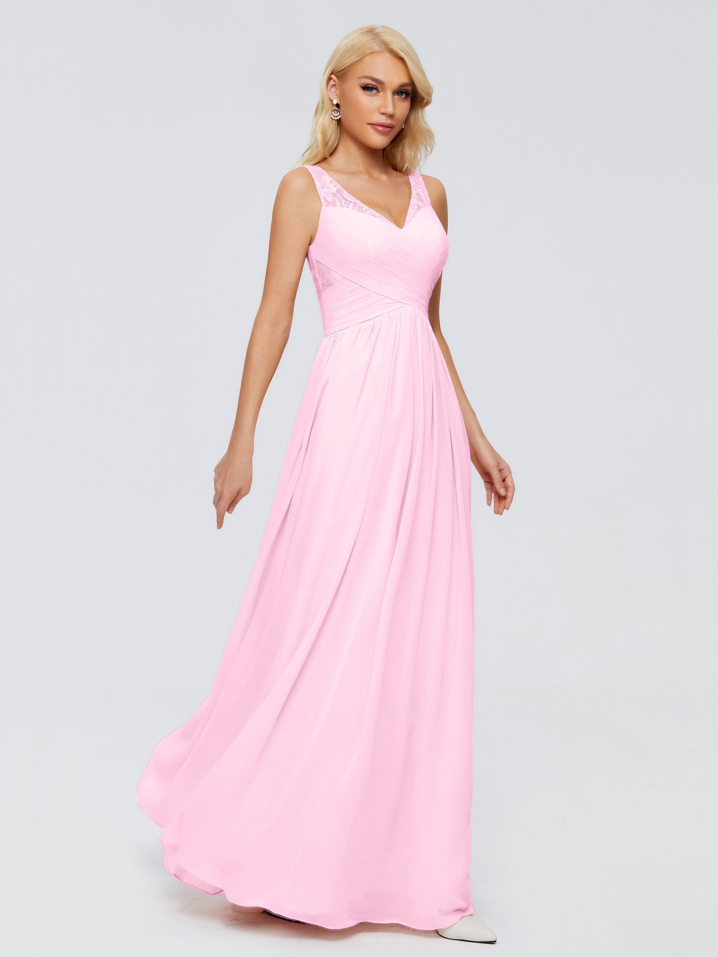 Kayla Straps Lace Chiffon Bridesmaid Dresses