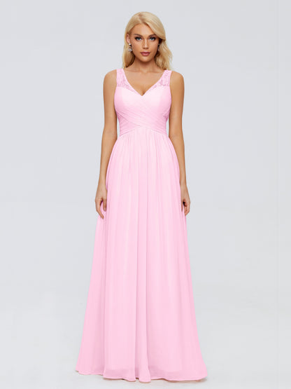 Kayla Straps Lace Chiffon Bridesmaid Dresses