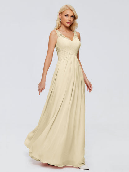 Kayla Straps Lace Chiffon Bridesmaid Dresses