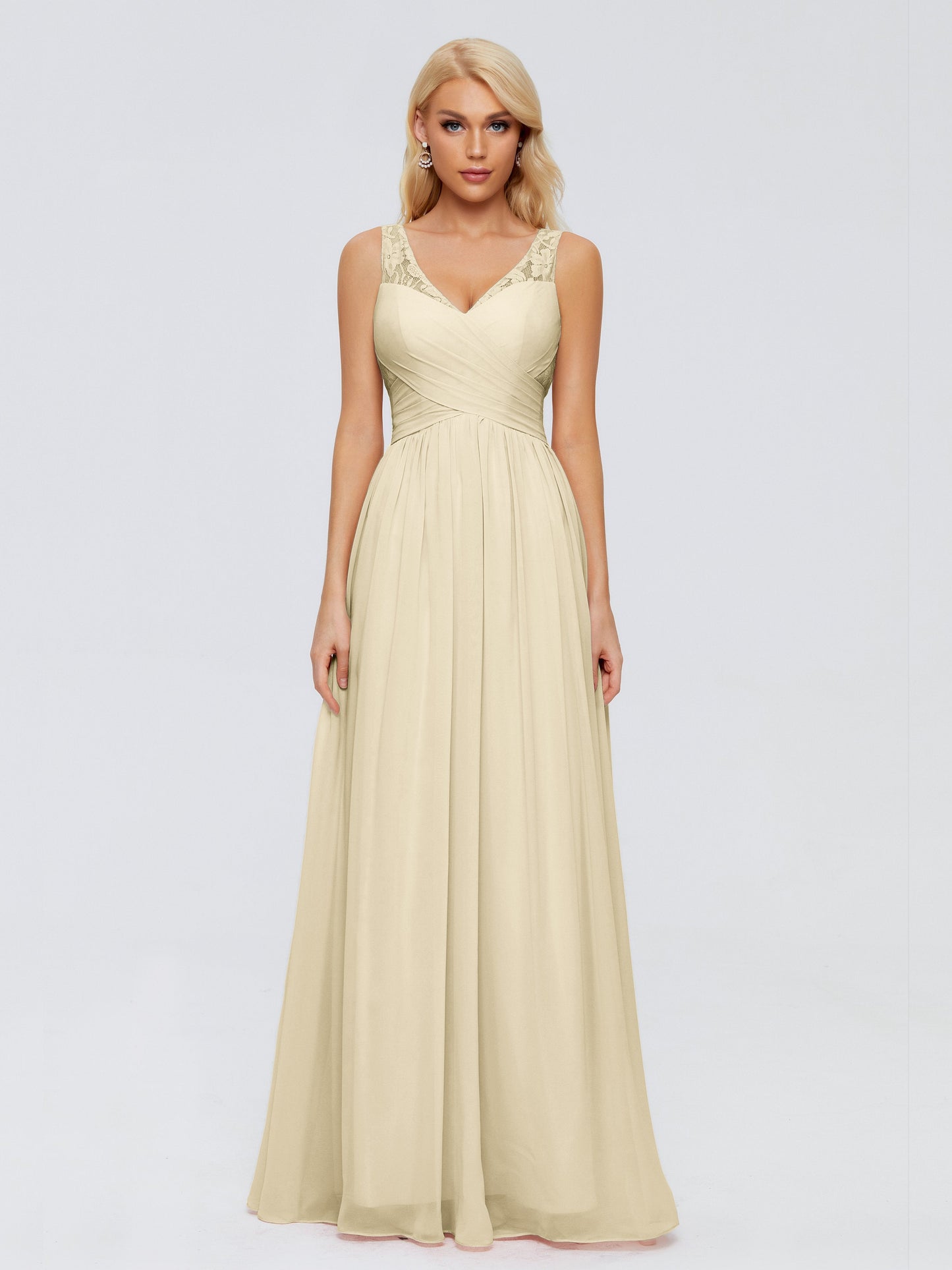 Kayla Straps Lace Chiffon Bridesmaid Dresses