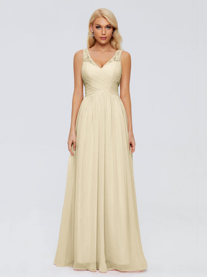 Kayla Straps Lace Chiffon Bridesmaid Dresses
