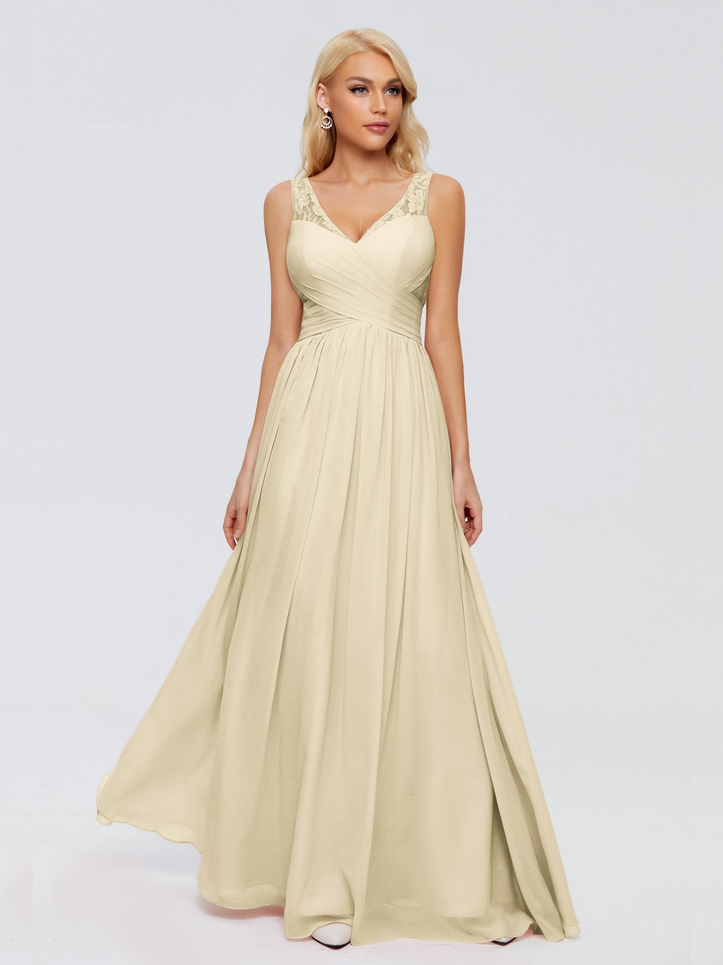 Kayla Straps Lace Chiffon Bridesmaid Dresses