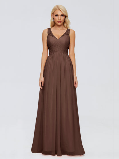 Kayla Straps Lace Chiffon Bridesmaid Dresses