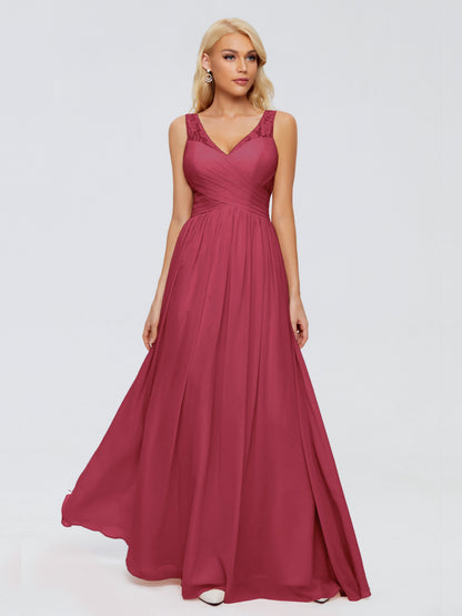 Kayla Straps Lace Chiffon Bridesmaid Dresses