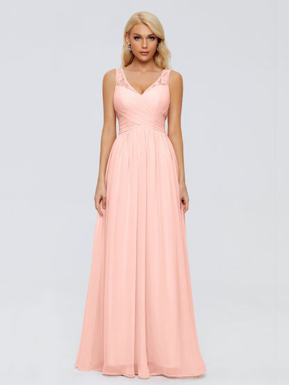 Kayla Straps Lace Chiffon Bridesmaid Dresses