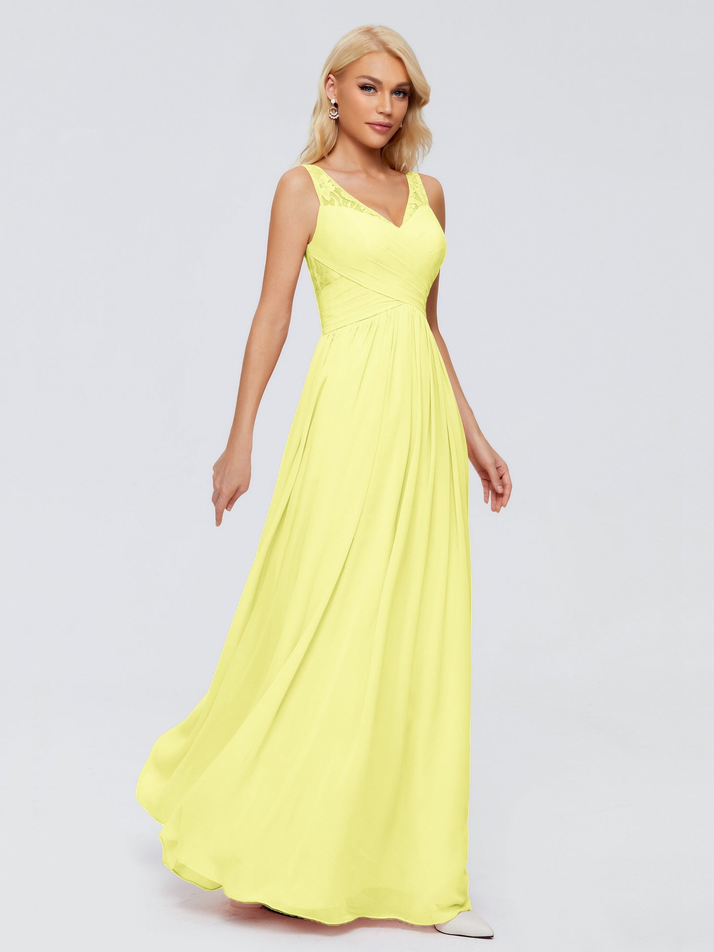 Kayla Straps Lace Chiffon Bridesmaid Dresses