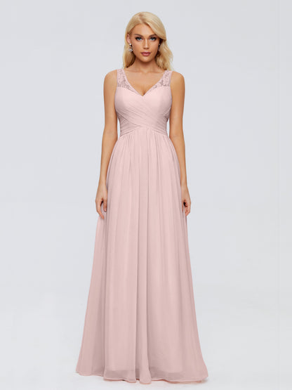 Kayla Straps Lace Chiffon Bridesmaid Dresses