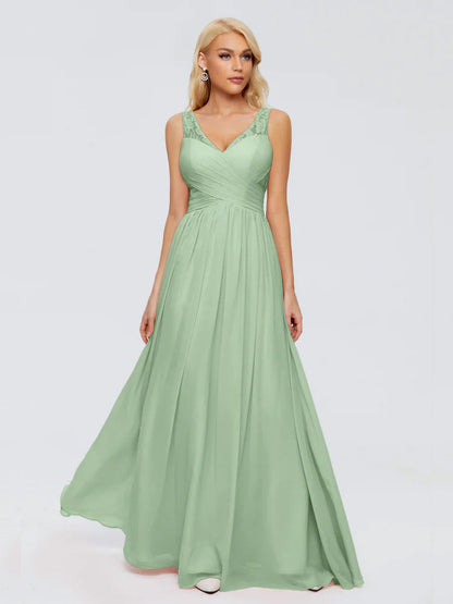 Kayla Straps Lace Chiffon Bridesmaid Dresses