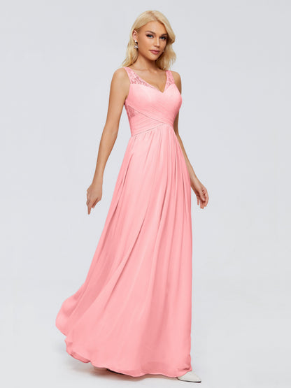 Kayla Straps Lace Chiffon Bridesmaid Dresses