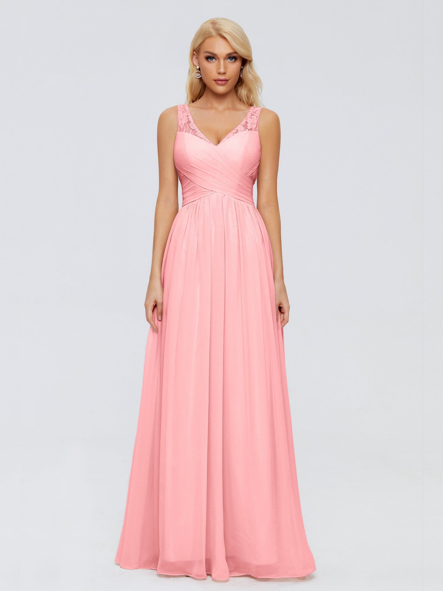 Kayla Straps Lace Chiffon Bridesmaid Dresses