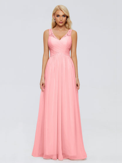 Kayla Straps Lace Chiffon Bridesmaid Dresses