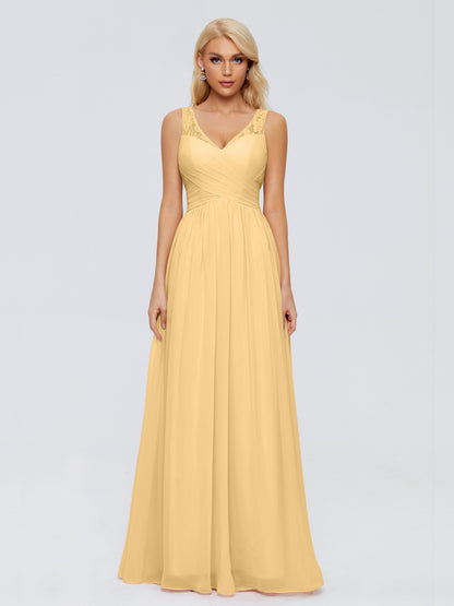 Kayla Straps Lace Chiffon Bridesmaid Dresses