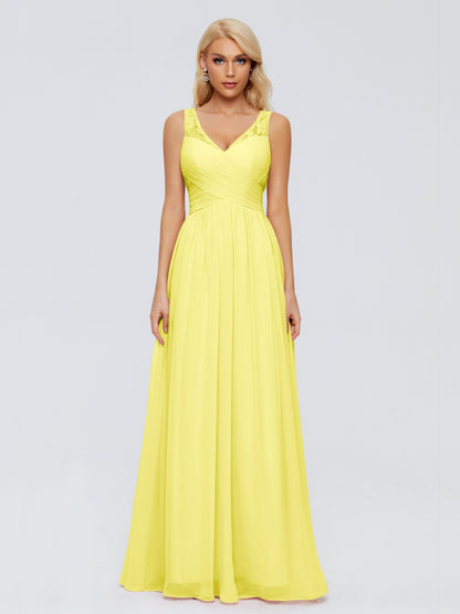 Kayla Straps Lace Chiffon Bridesmaid Dresses