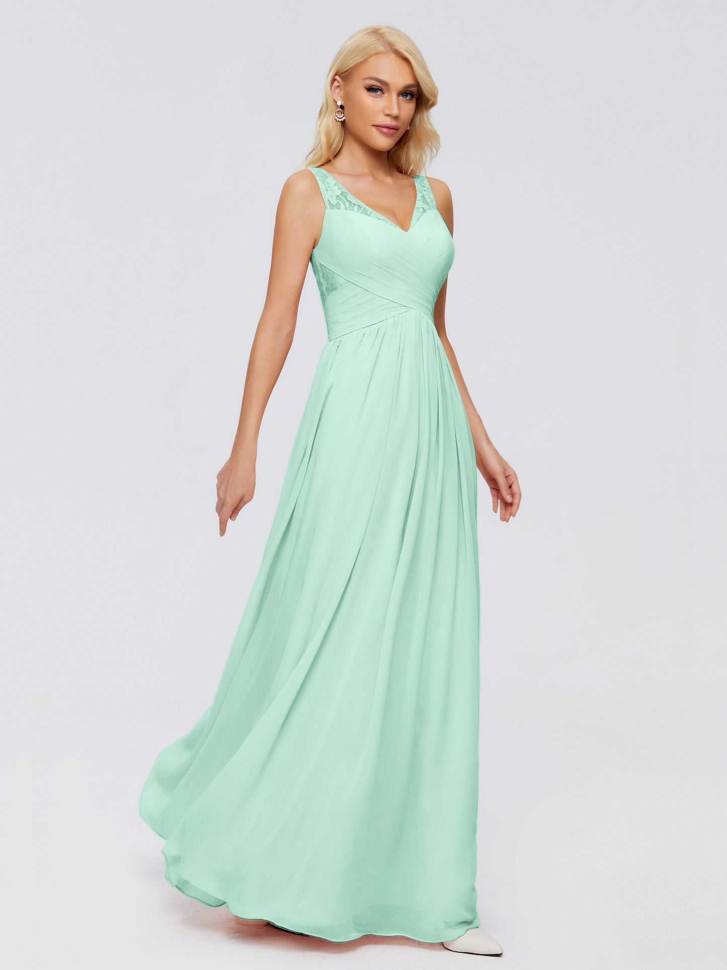 Kayla Straps Lace Chiffon Bridesmaid Dresses