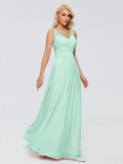 Kayla Straps Lace Chiffon Bridesmaid Dresses