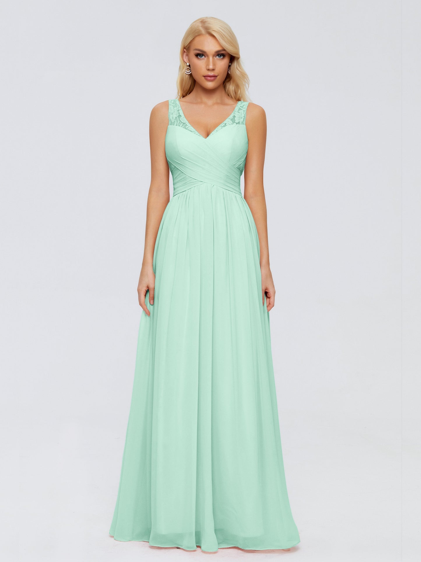 Kayla Straps Lace Chiffon Bridesmaid Dresses