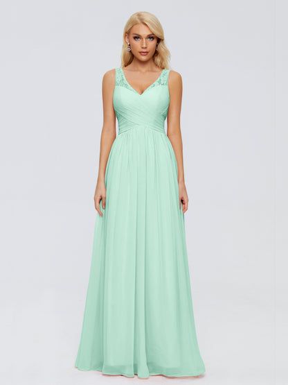 Kayla Straps Lace Chiffon Bridesmaid Dresses