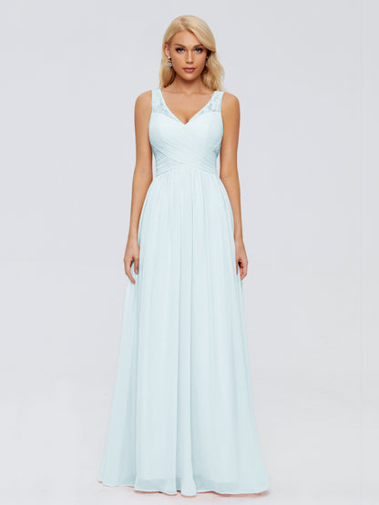 Kayla Straps Lace Chiffon Bridesmaid Dresses
