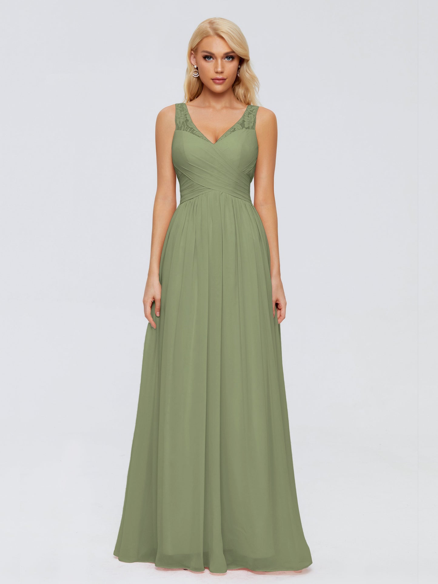 Kayla Straps Lace Chiffon Bridesmaid Dresses