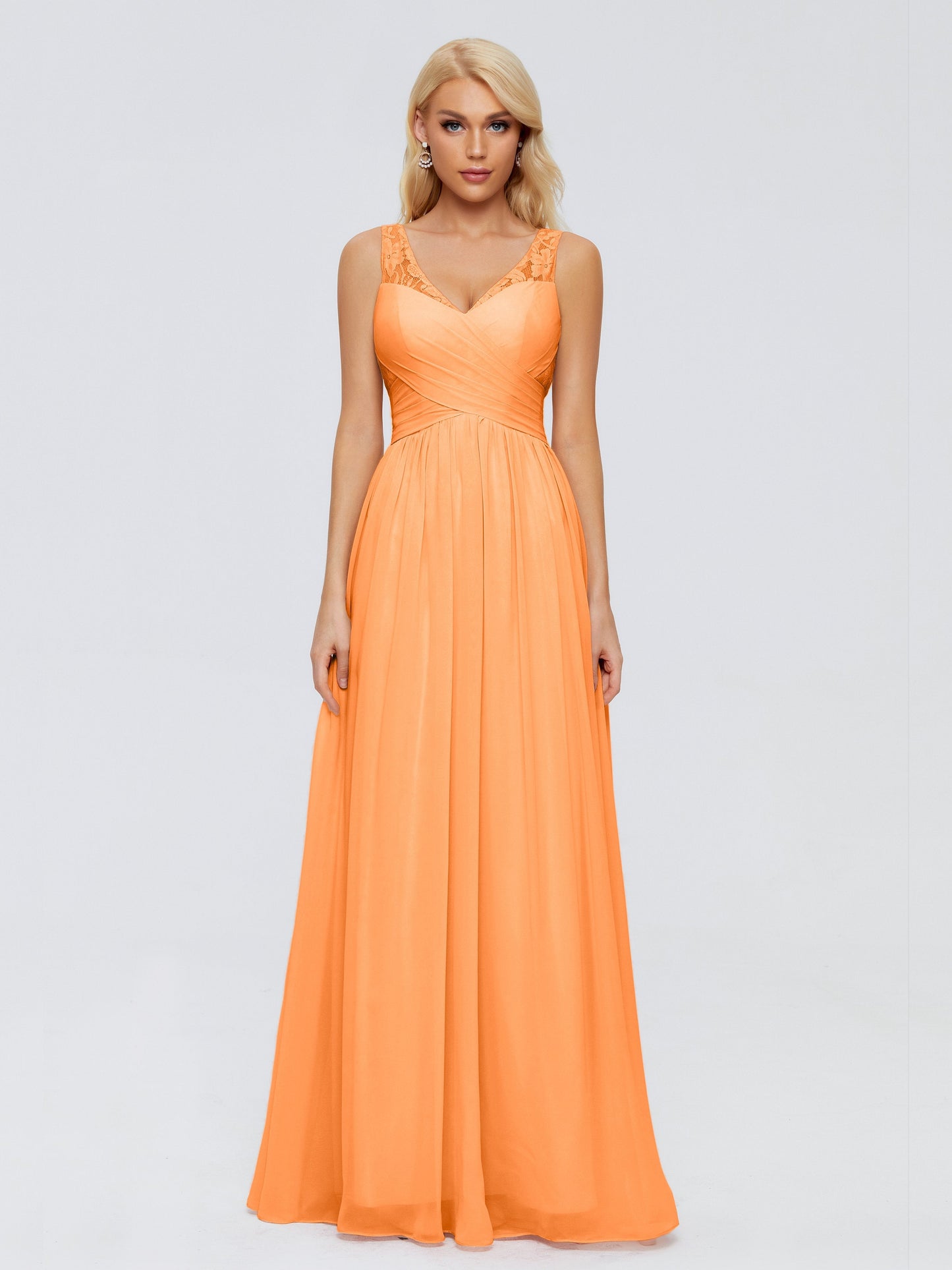 Kayla Straps Lace Chiffon Bridesmaid Dresses