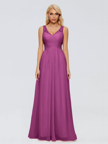 Kayla Straps Lace Chiffon Bridesmaid Dresses