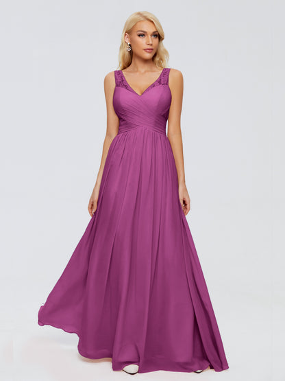 Kayla Straps Lace Chiffon Bridesmaid Dresses