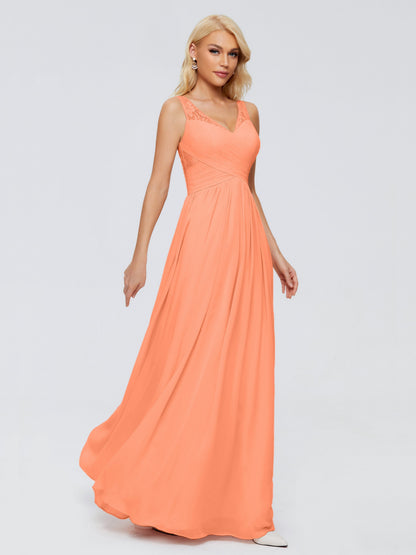 Kayla Straps Lace Chiffon Bridesmaid Dresses