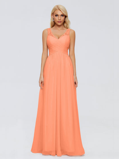 Kayla Straps Lace Chiffon Bridesmaid Dresses
