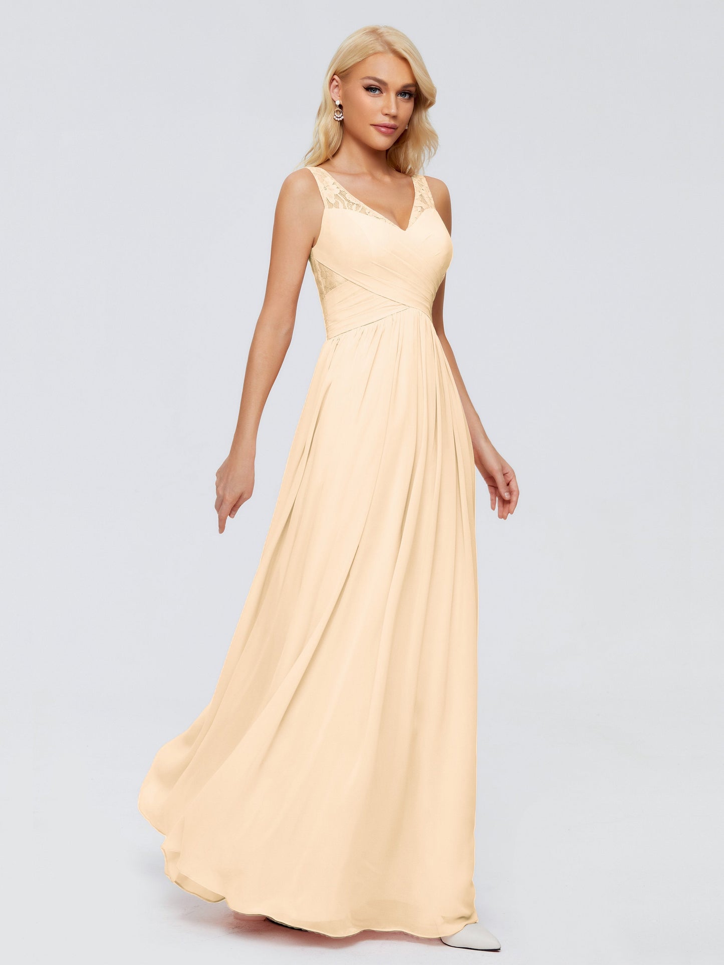 Kayla Straps Lace Chiffon Bridesmaid Dresses