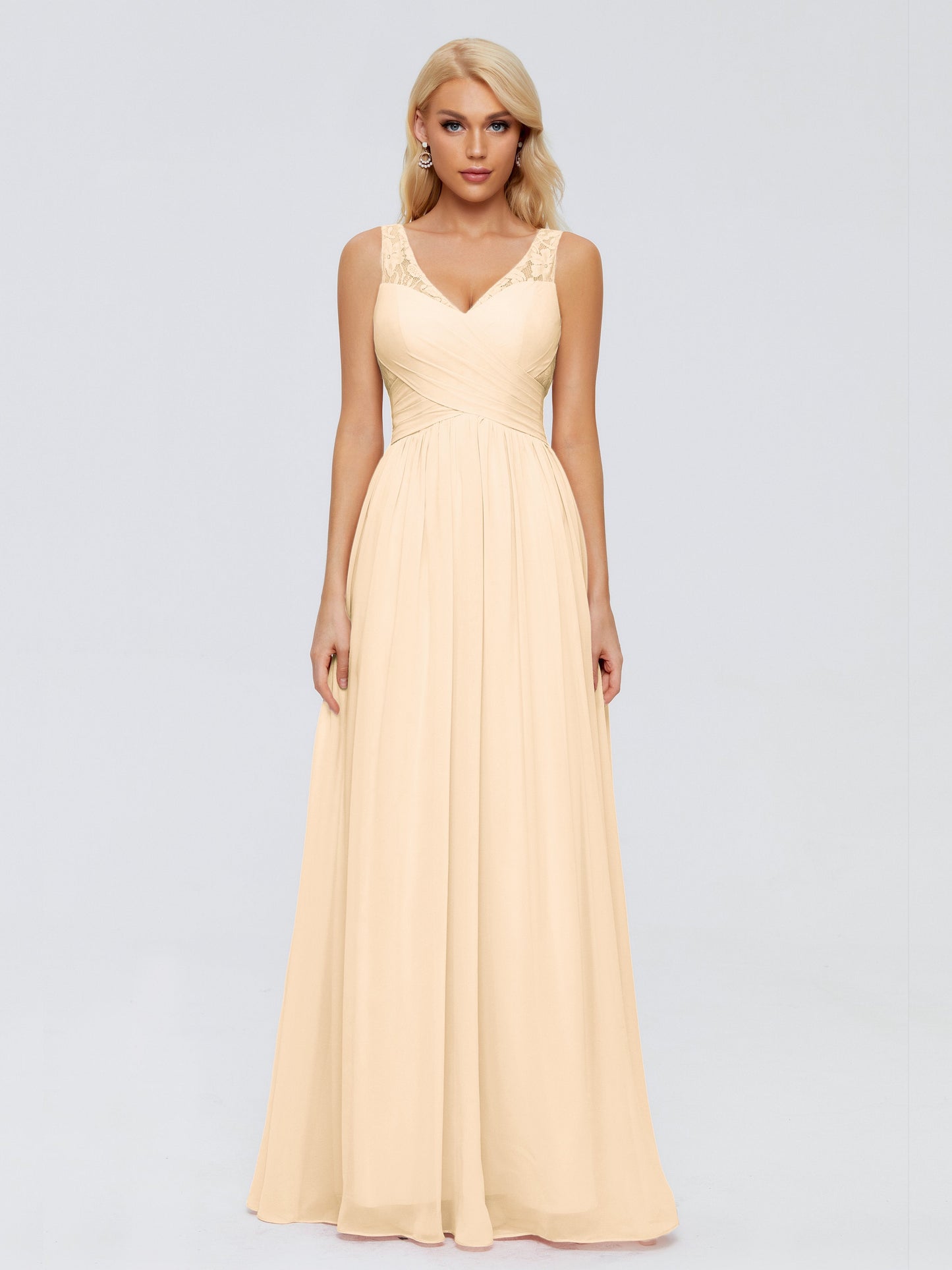 Kayla Straps Lace Chiffon Bridesmaid Dresses
