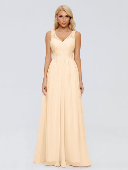 Kayla Straps Lace Chiffon Bridesmaid Dresses