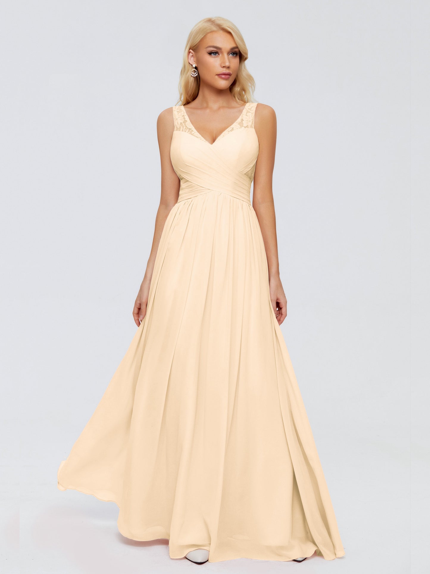 Kayla Straps Lace Chiffon Bridesmaid Dresses