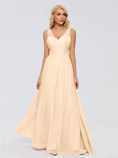 Kayla Straps Lace Chiffon Bridesmaid Dresses