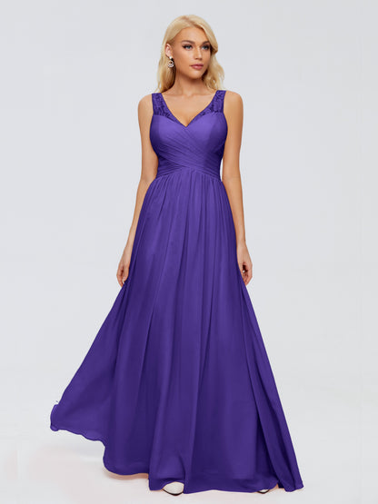 Kayla Straps Lace Chiffon Bridesmaid Dresses