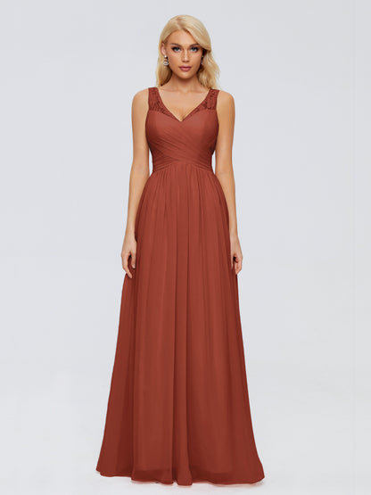 Kayla Straps Lace Chiffon Bridesmaid Dresses