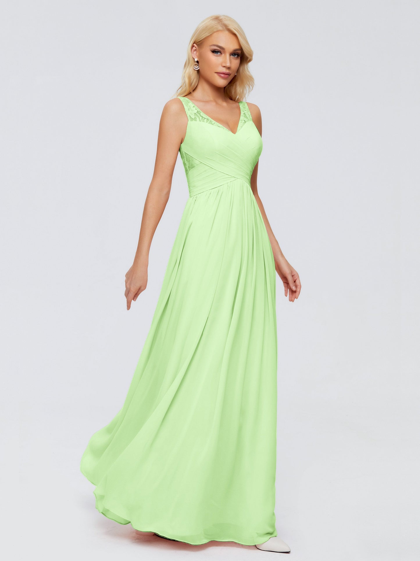 Kayla Straps Lace Chiffon Bridesmaid Dresses