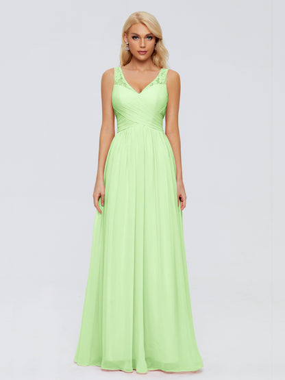 Kayla Straps Lace Chiffon Bridesmaid Dresses