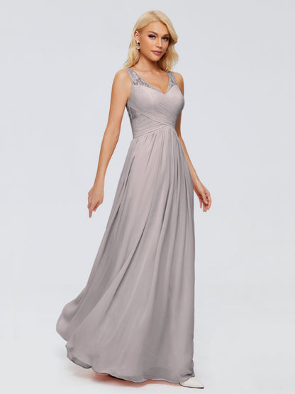 Kayla Straps Lace Chiffon Bridesmaid Dresses