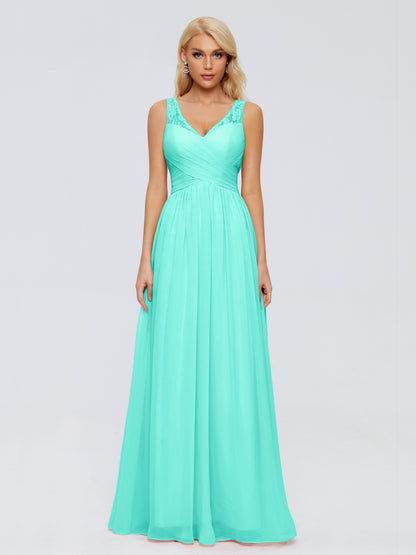 Kayla Straps Lace Chiffon Bridesmaid Dresses