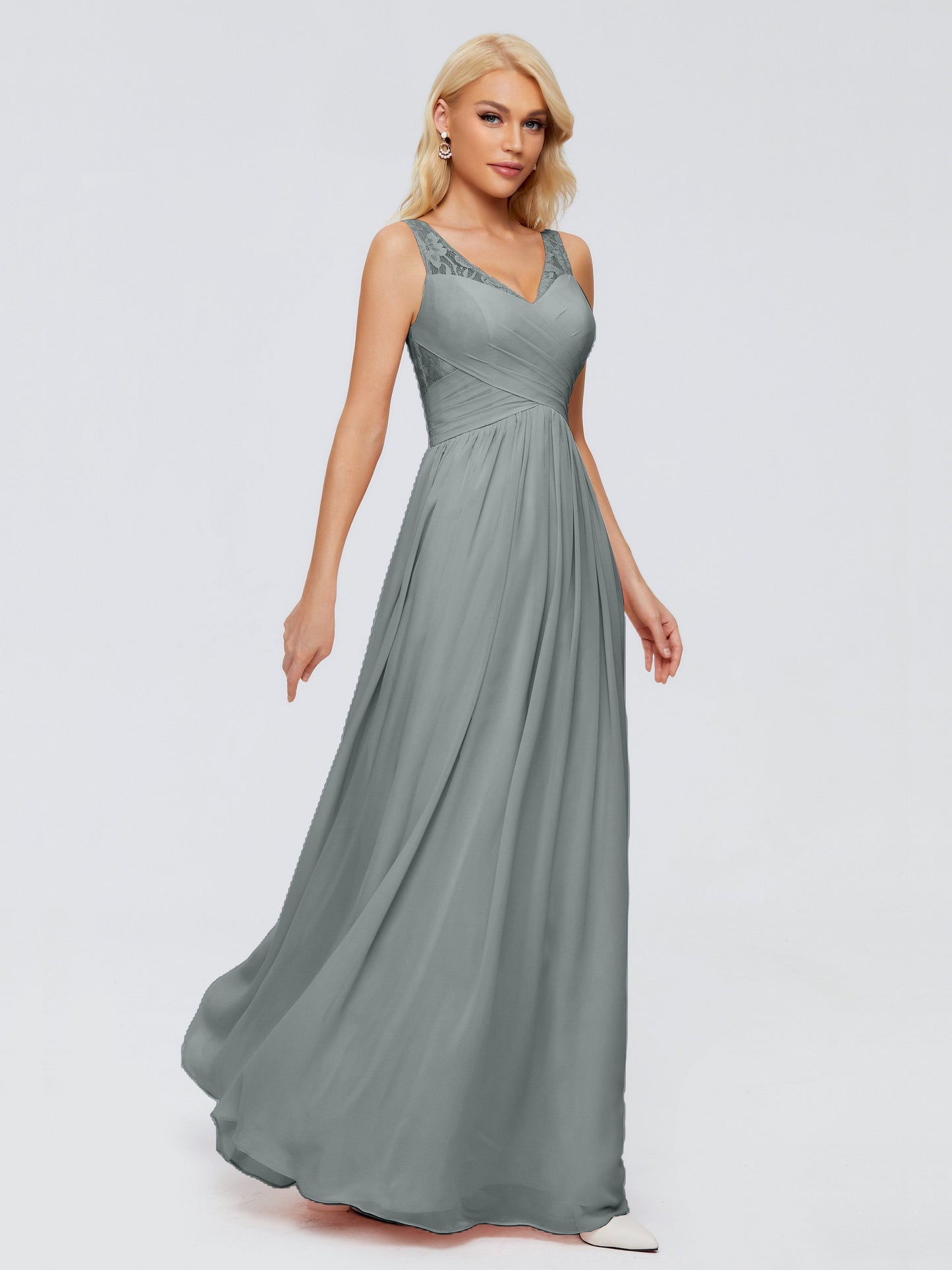 Kayla Straps Lace Chiffon Bridesmaid Dresses