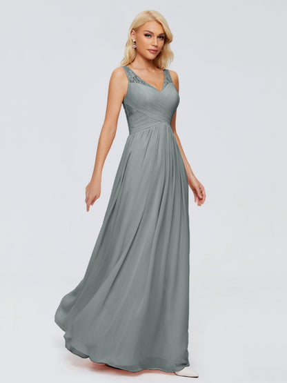 Kayla Straps Lace Chiffon Bridesmaid Dresses