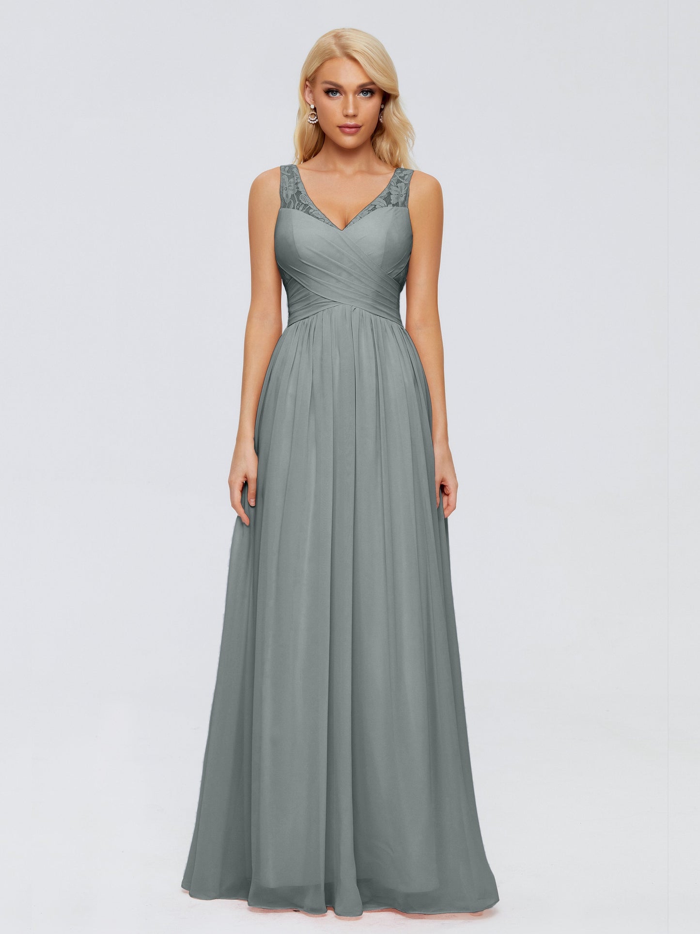Kayla Straps Lace Chiffon Bridesmaid Dresses