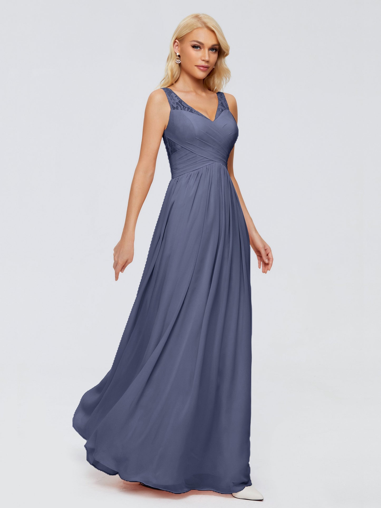 Kayla Straps Lace Chiffon Bridesmaid Dresses