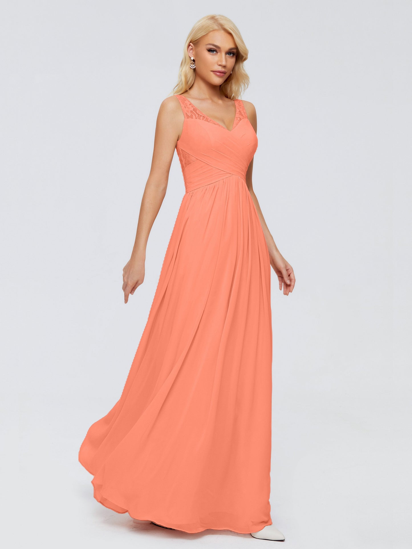 Kayla Straps Lace Chiffon Bridesmaid Dresses