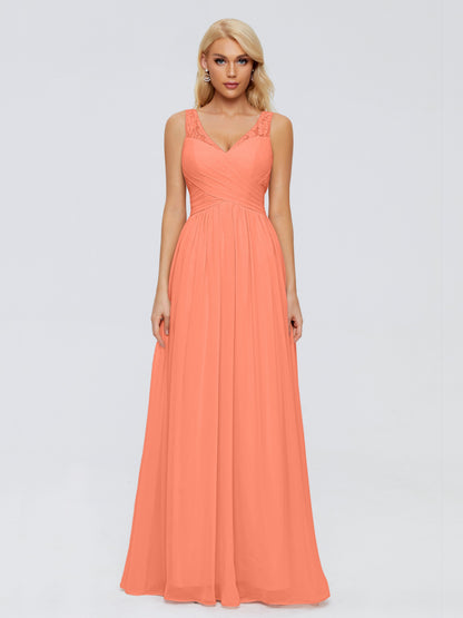 Kayla Straps Lace Chiffon Bridesmaid Dresses