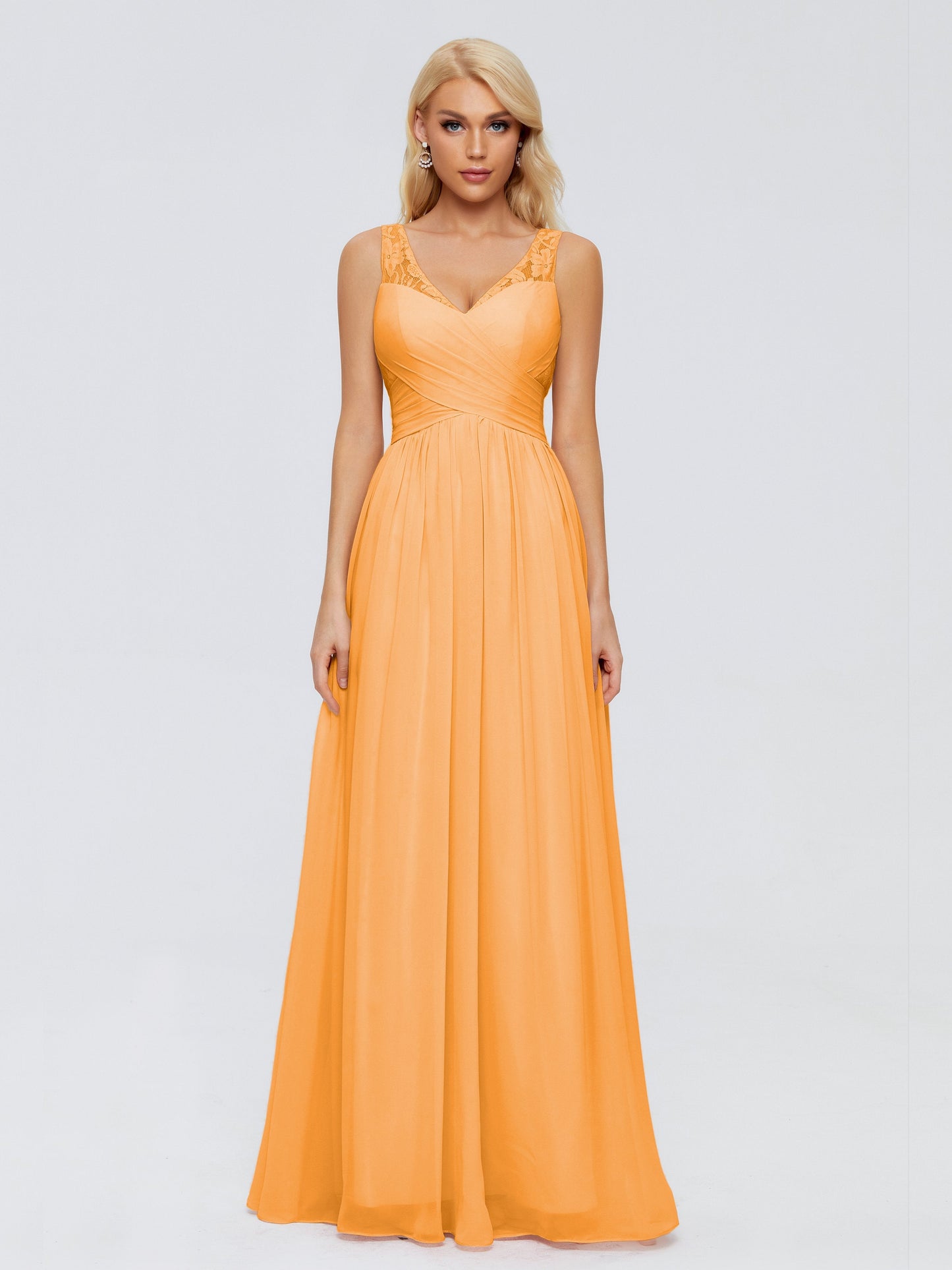 Kayla Straps Lace Chiffon Bridesmaid Dresses