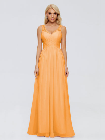 Kayla Straps Lace Chiffon Bridesmaid Dresses